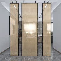 Art Clip Silk Glass Screen Partition Clip Silk Light Extravagant Modern Gold Shade Living Room Genguan Dry Wet Separation