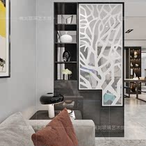 Guangdong Manufacturer Direct Sales Art Clip Silk Glass Living Room Xuanguan Room Screen Hotel Partition Dry Wet Partition Brief