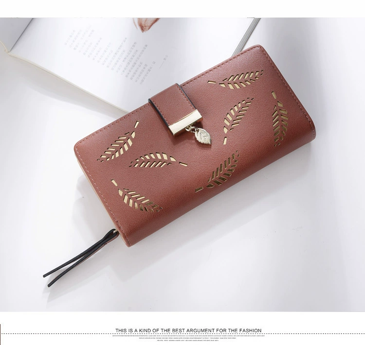 2018 thời trang new ladies 20% dài wallet hollow leaf purse cô gái wallet bag dài ly hợp túi