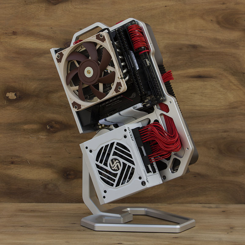 Flexai4 Open Itx Aluminum Alloy Computer Chassis Sfx Adjustable Angle Desktop Gaming Mini High-End