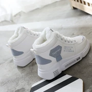 Giày cotton nữ 2018 mới phiên bản Hàn Quốc hoang dã của giày nữ nhỏ màu trắng đế dày cộng với giày cao cổ nhung ấm áp