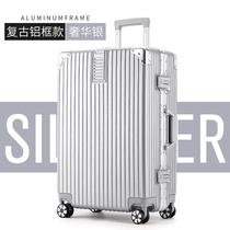 24 inch aluminum frame trolley case universal wheel suitcase female luggage retro 20 22 26 inch student travel luggage