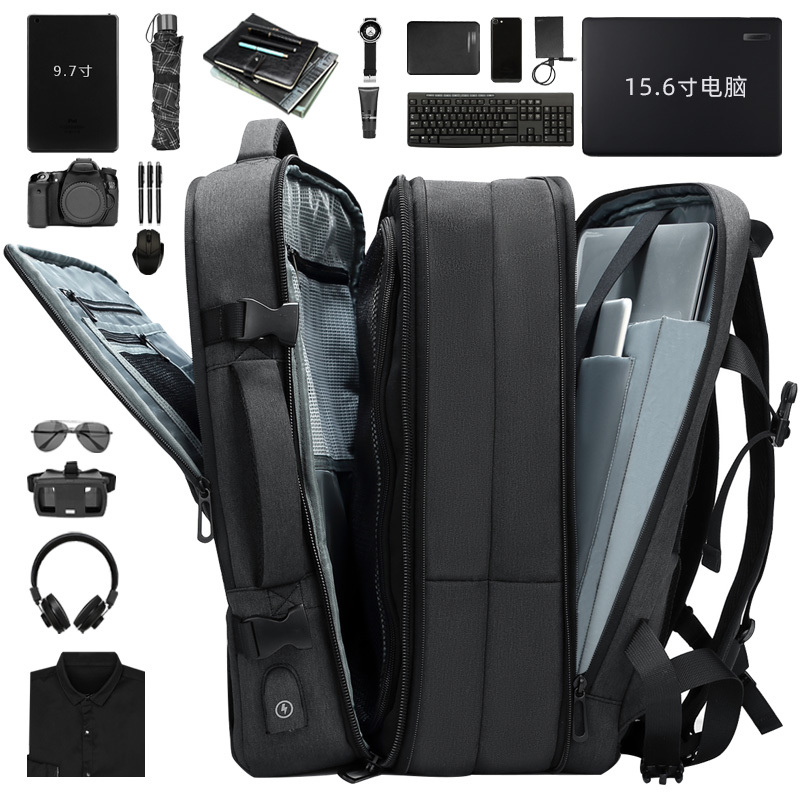 Oger Backpack Men's Backpack Expandable Large Capacity Business Trip Luggage Bag 15.6inch Laptop Bag