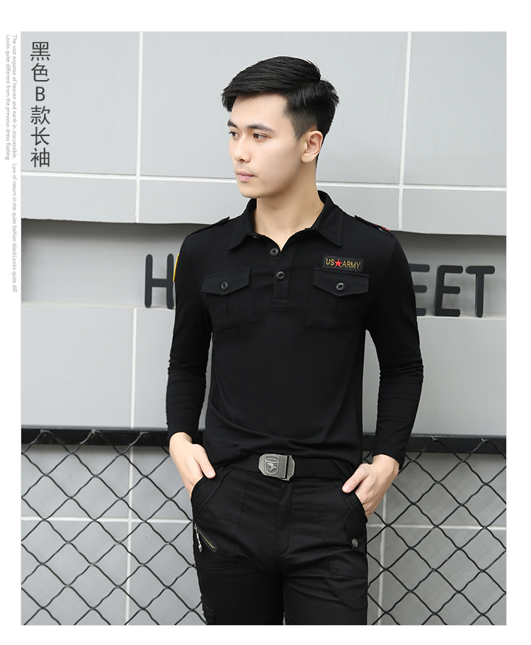 Mùa hè mới thủy thủ quần áo khiêu vũ nam thêu cờ áo khoác ve áo dài tay T-Shirt trang phục kích thước lớn casual quân xanh