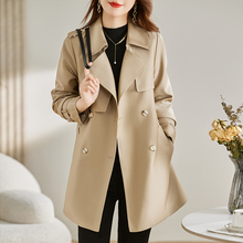 High end big brand small windbreaker women's short style 2024 new autumn non ironing khaki, popular and beautiful coat this year