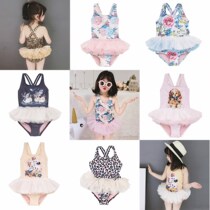 ins childrens swimsuit Girls child princess Korean cute net celebrity infant puffy yarn baby one-piece swimsuit