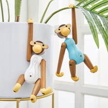 Nordic home accessories wooden monkey decoration small ornaments ins creative cute desktop bedroom shelf furnishings