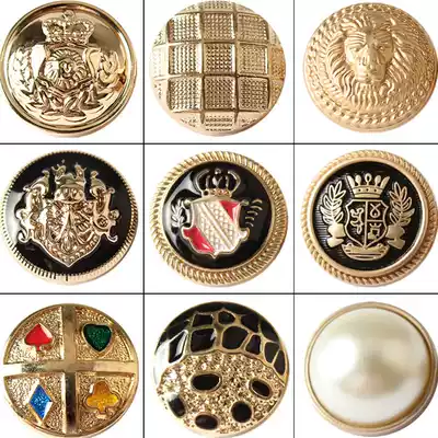 High-end metal buttons for men and women wild gold black round sweater suit Suit coat decorative clothes buttons
