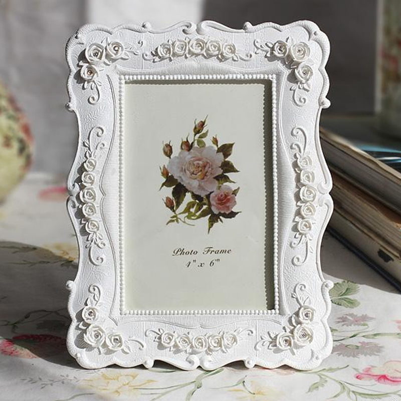  European-Style Pastoral Retro Carved Wedding Photo Display Stand Korean-Style Resin Horizontal and Vertical Photo Frame Photo Studio Creative Picture Frame