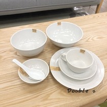 Japan Imports Ultralight Cutlery And Wind Ceramic Suit Retro Soup Cup Noodle Bowl disc Eat Bowl Bone Disc