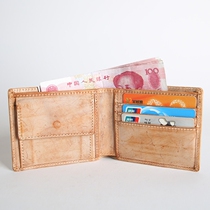 Mens handmade retro first layer cowhide wallet cross drivers license leather wallet thin wallet female wallet lettering