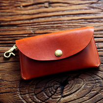 Retro handmade genuine leather handbag for mens long purse head layer of cow leather minimalist mobile phone foreskin grip Grip Bag Tide