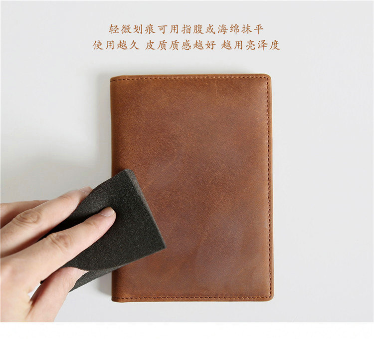 Bản gốc retro lớp da bò dài hộ chiếu dài nam da gói thẻ dài hộ chiếu nữ gói tài liệu ví đựng passport dễ thương