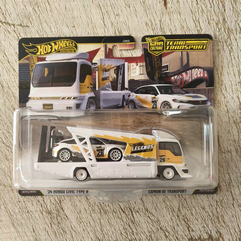 Hot Wheels Car Culture Legend Tour Honda Civic Transport Fleet Gold Label Iron Base Rubber Tire Toy Jmn15