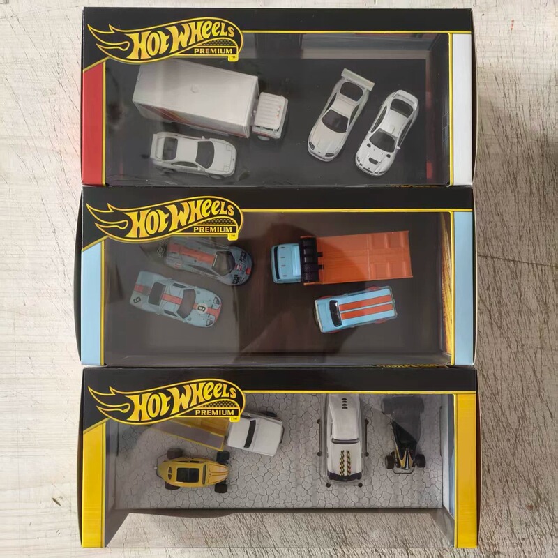 Hot Wheels Classic Collection Four Car Gift Box Set Iron Base Rubber Tires Honda Moon Eye Garage Gmh39 Car Model