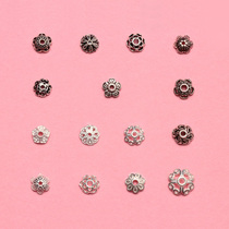 s925 sterling silver plain silver accessories 6MM torback flower cap spacer gasket bead bead DIY bead bracelet string accessories