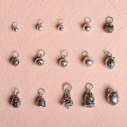 Колокольчик, подвеска, аксессуар ручной работы, плетеный браслет из красной нити, ожерелье, ювелирный шарм, серебро 925 пробы, DIY