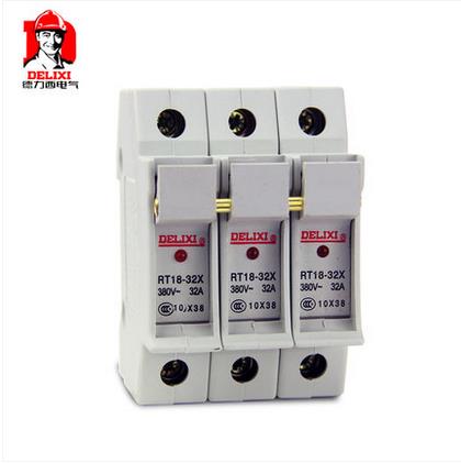 Dresy cylindrical fuse base RT18-32 3PX rail style with indicator light 10 * 38