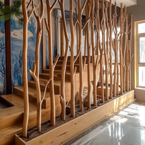 Branch partition log Nordic simple fashion solid wood trunk living room bed and breakfast decoration porch pillar kindergarten