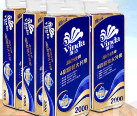 Vida 200g four-layer small roll paper hotel hotel tissue household paper roll toilet paper 60 rolls Vida V4073