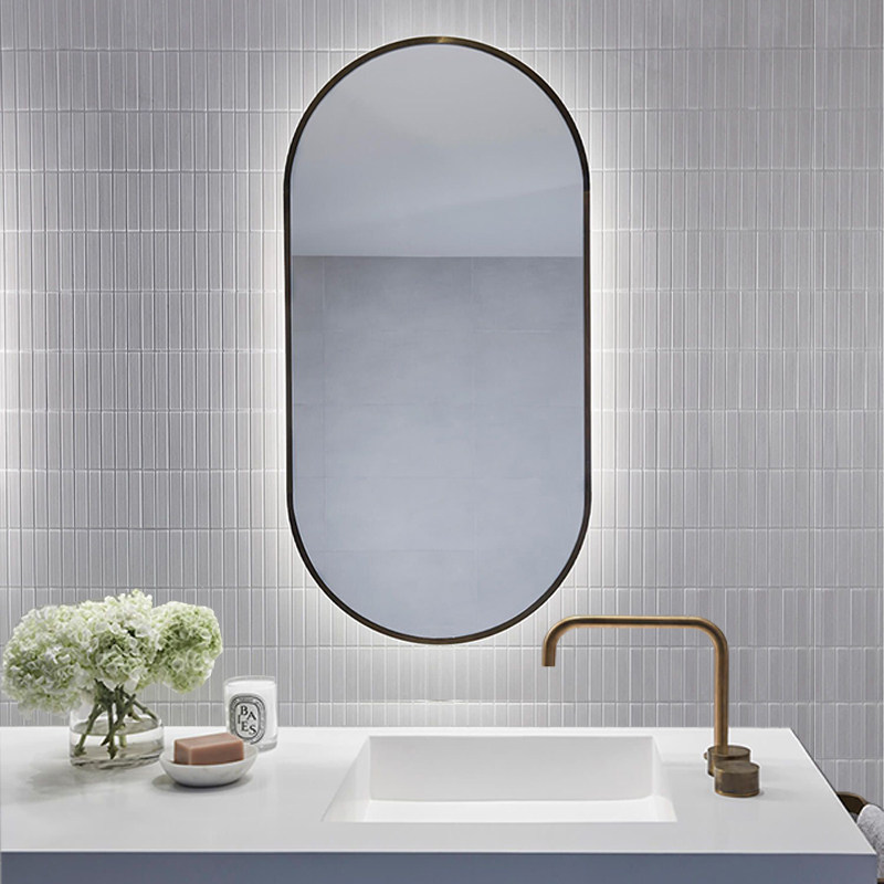 Bathroom mirror powder room mirror bathroom toilet toilet makeup mirror hanging wall hanging wrought iron makeup mirror Nordic