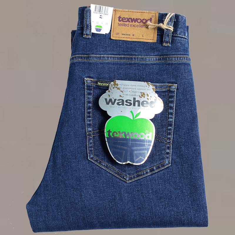 Authentic Texwood Apple Jeans for Men, Thick and Thin Styles, Loose Straight Leg, High Waist, Pure Cotton, Classic Men's Pants