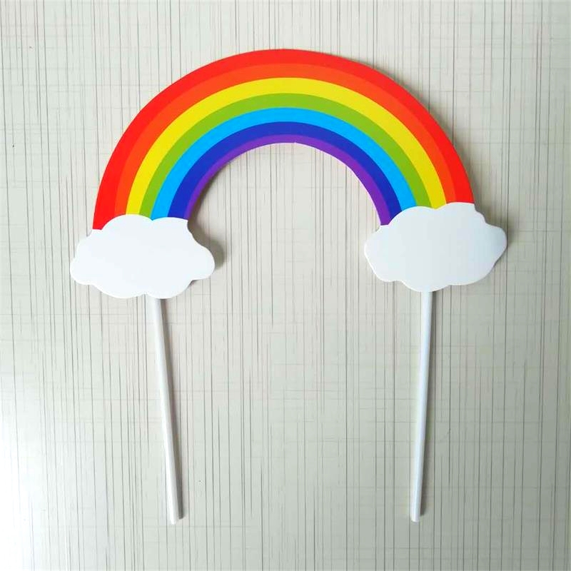 New cake decoration cloud smiley face big rainbow plug-in flag dessert table birthday creative personality scene layout