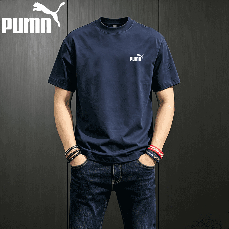 Outlet Store Short-Sleeve T-Shirt for Men, Pure Cotton, 2026 Summer New Style, Round Neck, Loose Casual Half-Sleeve Heavyweight Top, Trendy Outlet Store Short-Sleeve T-Shirt for Men, Pure Cotton, 2026 Summer New Style, Round Neck, Loose Casual Half-Sleeve Heavyweight Top, Trendy