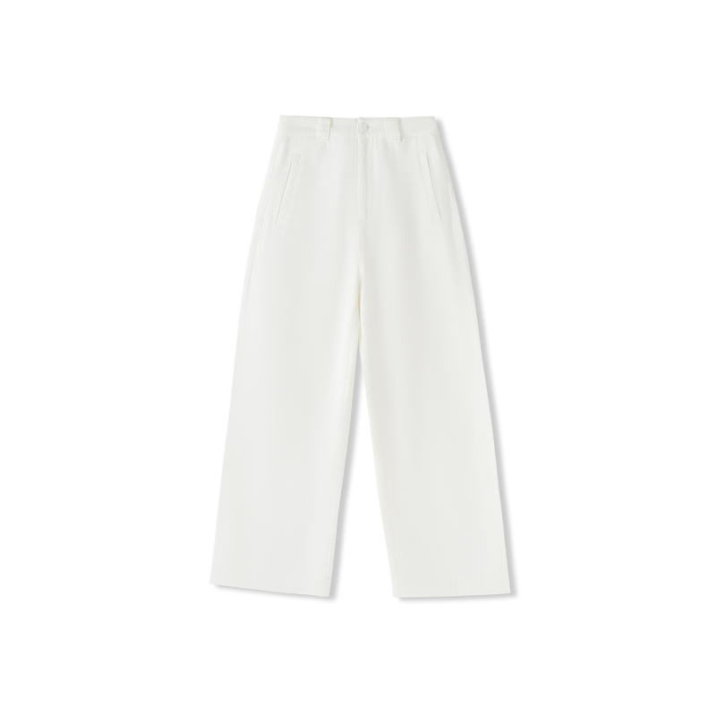 [Exclusive for Da Jing Fans] High-Waisted Straight-Leg Pants in Solid Color, Versatile Pants Lymf-66610