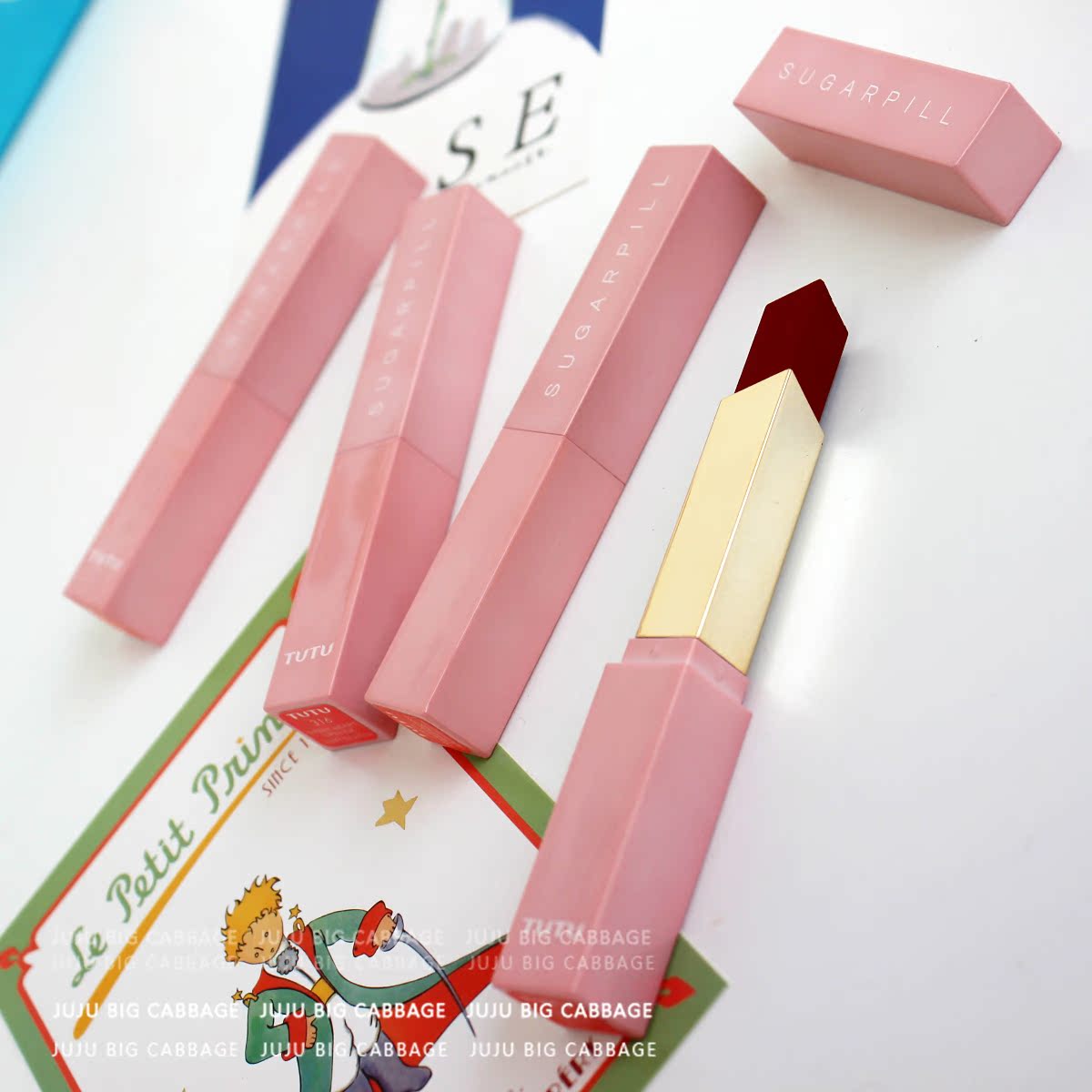 Small cream powder gold bars TPUTU cherry blossom adolescent girl velvet red lipstick with red lipstick and red lipstick