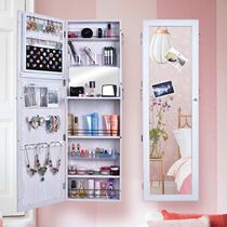 Yangyuan full length mirror wall hanging dressing mirror storage cabinet jewelry cabinet makeup cabinet mirror bedroom mirror 6130