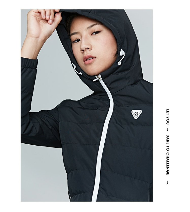 Áo khoác cotton thể thao nữ Hongxing Erke mùa đông mới của phụ nữ mùa xuân ấm áp áo gió cotton áo sơ mi nữ - Quần áo độn bông thể thao áo phao nam đẹp