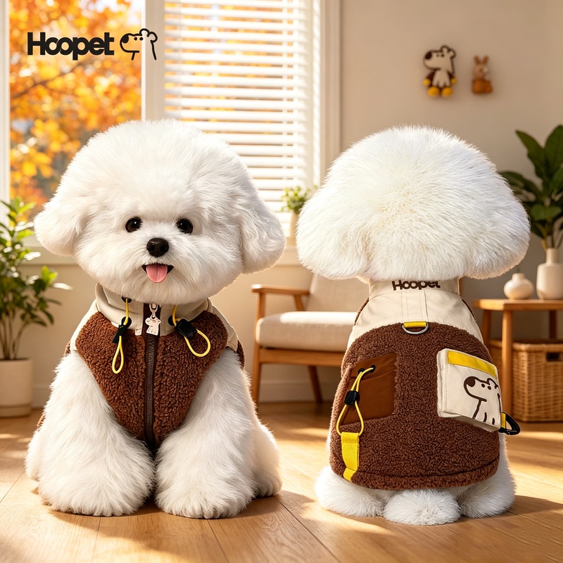 Hoopet Dog Clothes Winter Warm Outdoor Autumn and Winter Thickened Cat and Small Dog Pet Leashable Puppy Vest