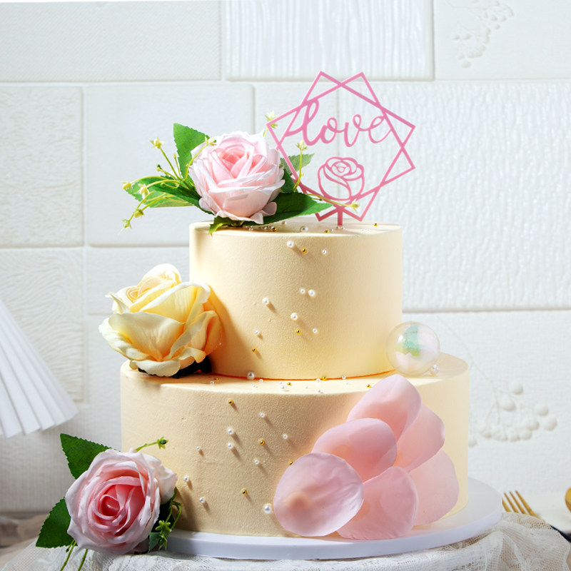 Add Flower Cake Model Simulation 2022 New Year Fake Cake Sample Sample