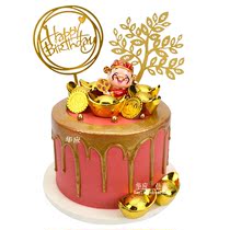 Fortune birthday cake model simulation 2020 new popular fake cake silicone pop window samples