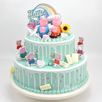 Simulation cake model new 2020 piggy Page double-layer net red fake cake sample popular cake model