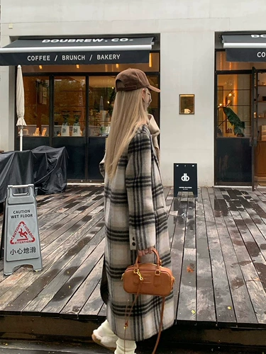 Демисезонное небольшое шерстяное двусторонное кашемировое длинное шерстяное пальто, средней длины, подходит для подростков