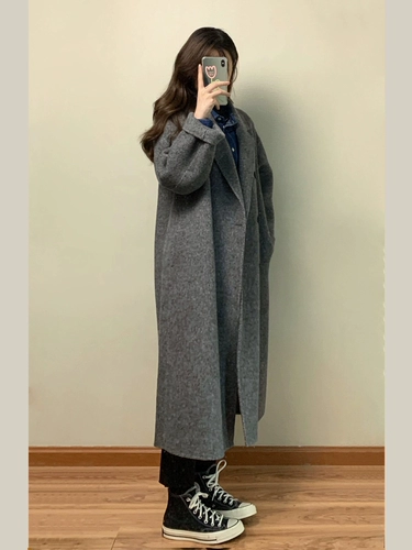 Двусторонний кашемировый зимний шерстяной вкладыш с пухом, шерстяное пальто, изысканный стиль, подходит для подростков, увеличенная толщина