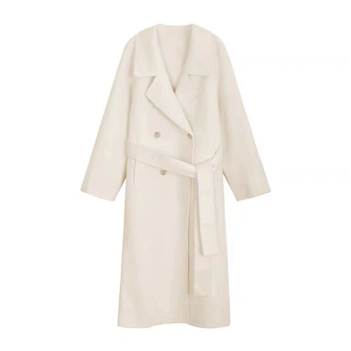 Шерстяное белое двусторонное кашемировое демисезонное шерстяное пальто, премиум класс, подходит для подростков