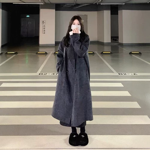Двусторонное кашемировое демисезонное шерстяное пальто, подходит для подростков, увеличенная толщина