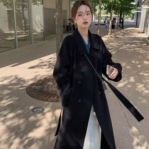 Шерстяное белое двусторонное кашемировое демисезонное шерстяное пальто, премиум класс, подходит для подростков