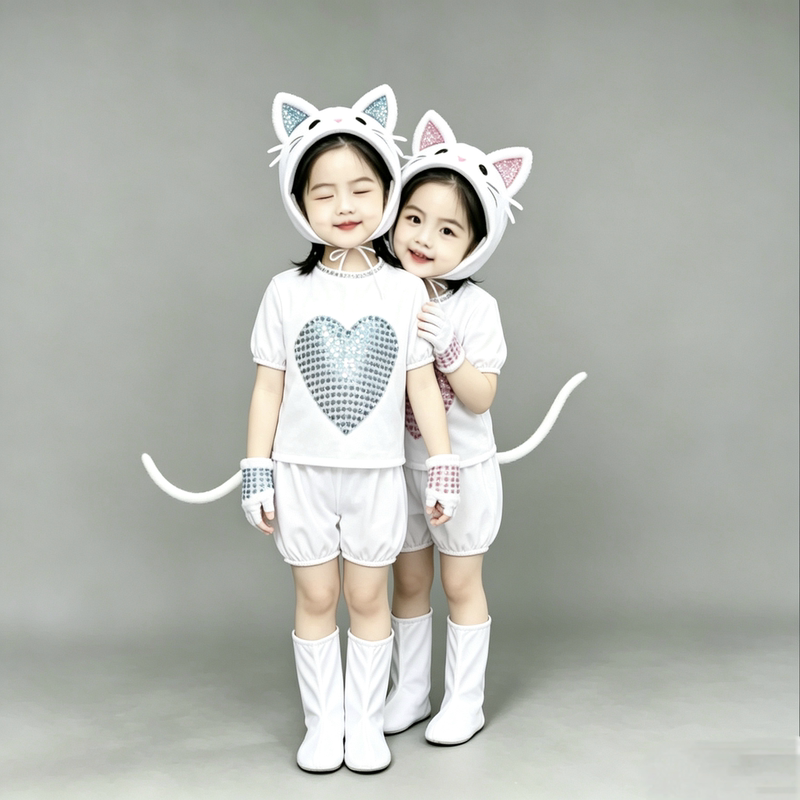 Kitten Fishing Dance Costumes, Three Kittens Performance Costumes, Cat Meowing Drama Dance Costumes, Animal Performance Costumes Kitten Fishing Dance Costumes, Three Kittens Performance Costumes, Cat Meowing Drama Dance Costumes, Animal Performance Costumes