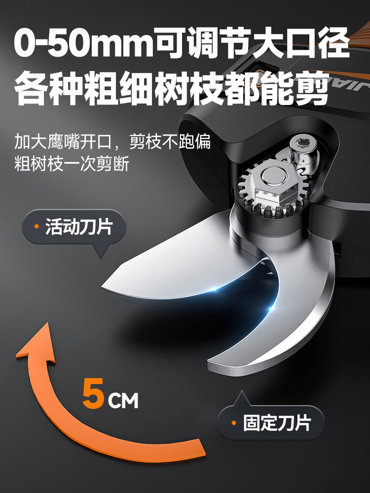 Electric Pruning Shears, Hand-Held Lithium-Ion Shears for Cutting Branches and Fruit Trees, Rechargeable Electric Shears, Scissors Imported from German