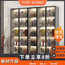 Bookcase storage cabinet Solid wood light luxury LEGO hand-made storage display cabinet Custom glass door Wall floor-to-ceiling bookshelf