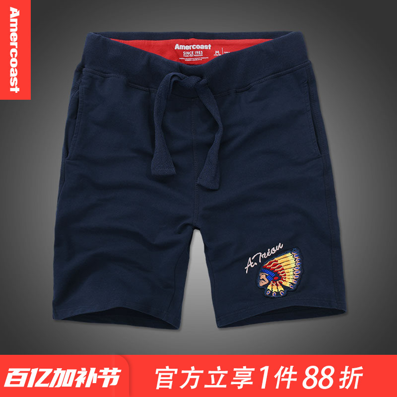 American Coast Pure Cotton Af Shorts Men's Casual Five-Point Shorts Sports Men's American-Style Sweatpants Mid-Length Pants Beach Pants Cotton Pants