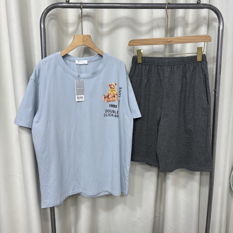 Nengdouzijia Children's Clothing 6.010 Big Kids Dad and Mom Style 3933 Blue Little Bear Home Two-Piece Set Nengdouzijia Children's Clothing 6.010 Big Kids Dad and Mom Style 3933 Blue Little Bear Home Two-Piece Set
