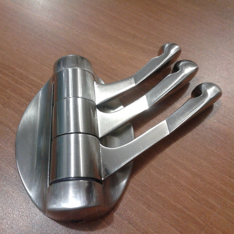 Stainless steel hanging clothes hook folding swivel active clothes hat hook wire drawing row hook solid butterfly type hook clothes hook