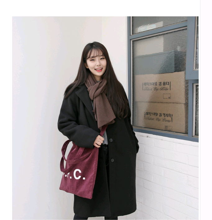 Áo len nữ phần dài Hàn Quốc phiên bản 2018 mới đôi phải đối mặt với cashmere sinh viên mùa thu và mùa đông mặc chống mùa đen len áo áo khoác len mỏng