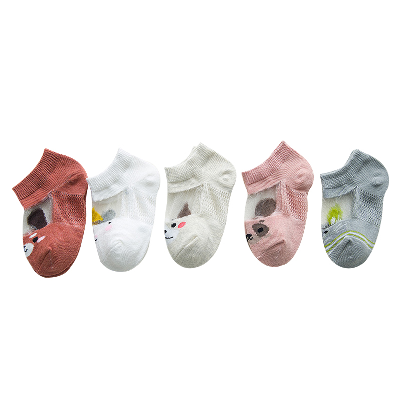 Baby pha lê Socks trai mùa hè Ice Silk Ultra-Slim Childrens Stocking cô gái Socks Breathable baby bông Shallow Miệng.