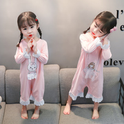 Cô gái jumpsuit mùa xuân và mùa thu 1 bông 2 mỏng 3 công chúa 4 tuổi con nhà quần áo mùa hè bé bé.